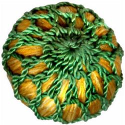 5-1 Worked (5/8") Crochet (?) over Wound Silk Floss 5-1 Worked (5/8") Crochet (?) over Wound Silk Floss